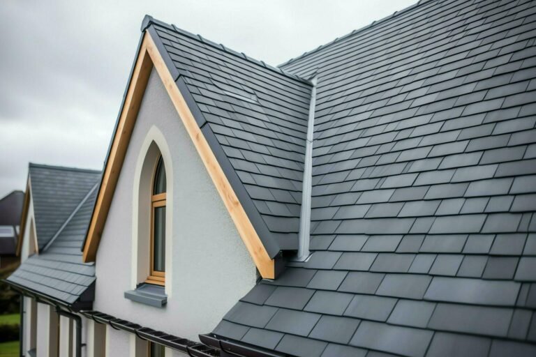 a-modern-private-house-is-covered-with-metal-tiles-roofing-or-grey-slate-roof-vintage-curved-frame-concept-by-ai-generated-free-photo
