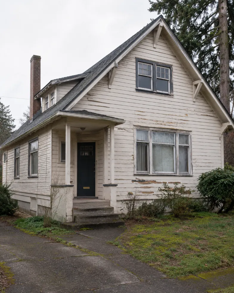 faded and outdated home exterior